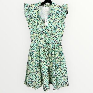 NWT ON 34TH Ruffle Short Dress Floral Print Ruffled Button Down V Neck Size S